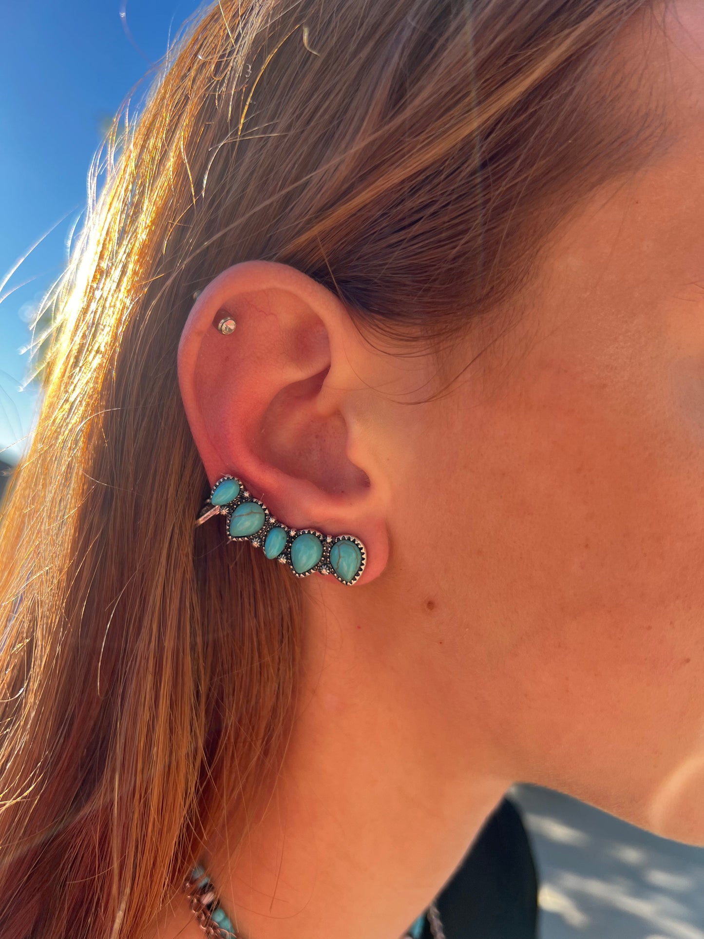 TAKE ME DANCIN’ TURQUOISE EAR CLIMBER SET