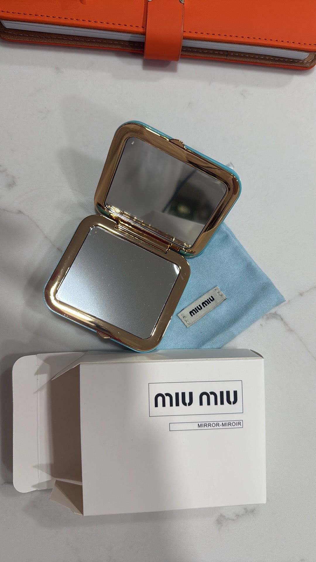 MIU MIU Blue Quilted Compact Mirror, Authentic GWP, Rare