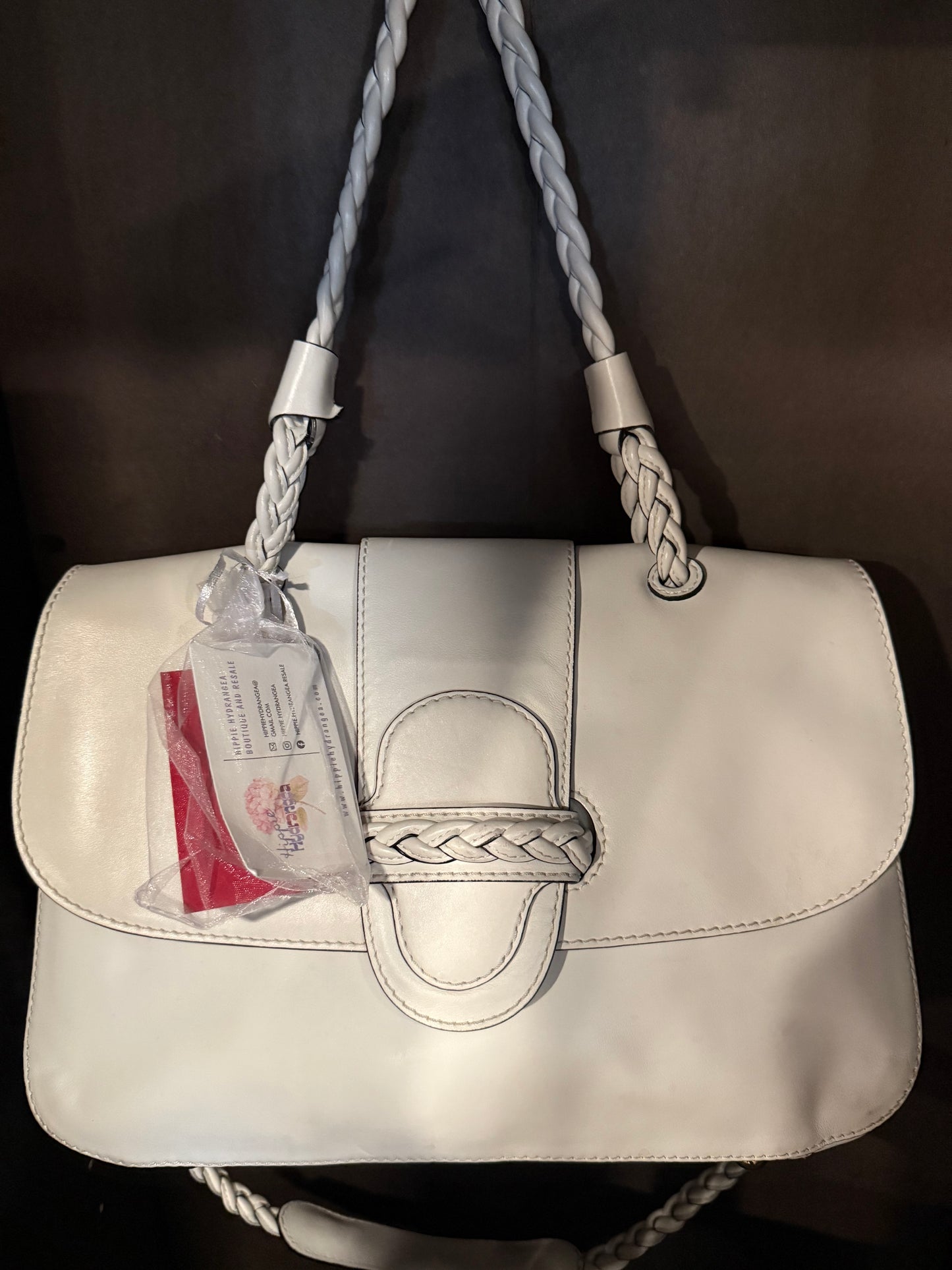 Authentic Valentino Histoire Satchel – White Leather