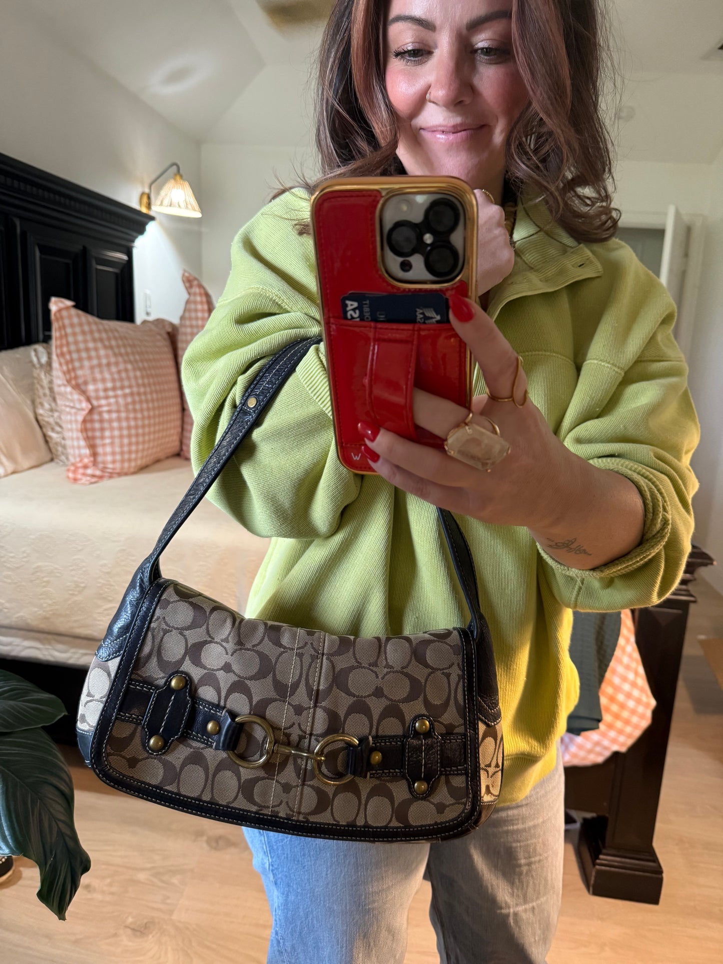 Authentic Y2K Coach Ergo Signature Belted Shoulder Bag – Classic Monogram