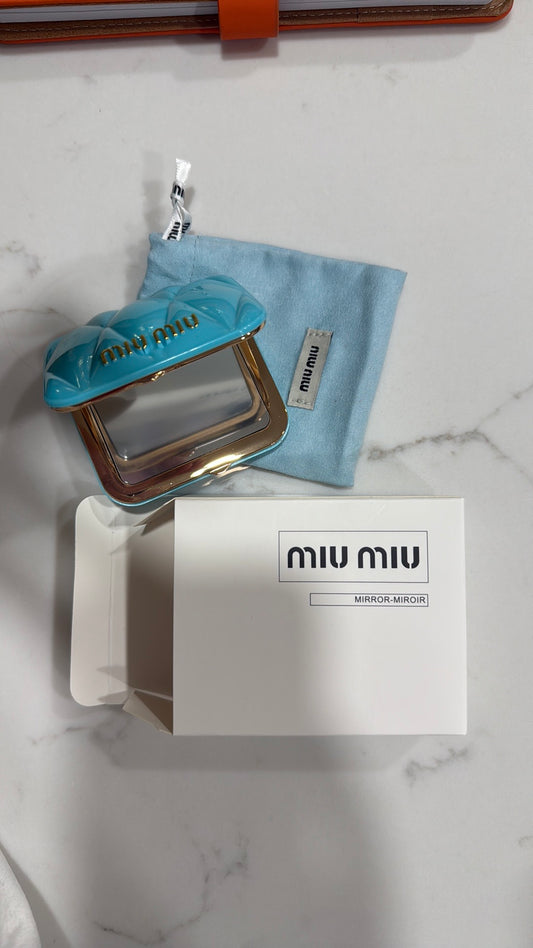 MIU MIU Blue Quilted Compact Mirror, Authentic GWP, Rare