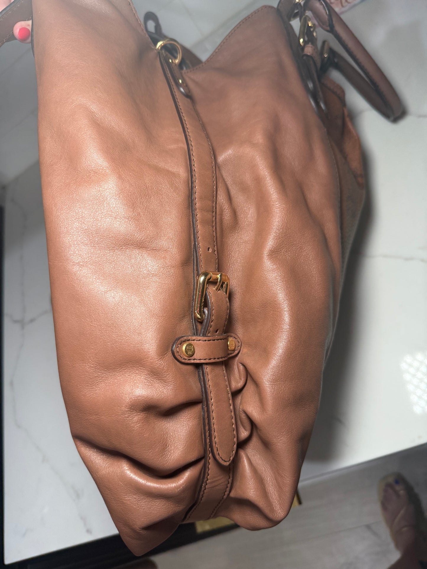 MCM Chocolate Hobo Bag, Authentic, Luxury