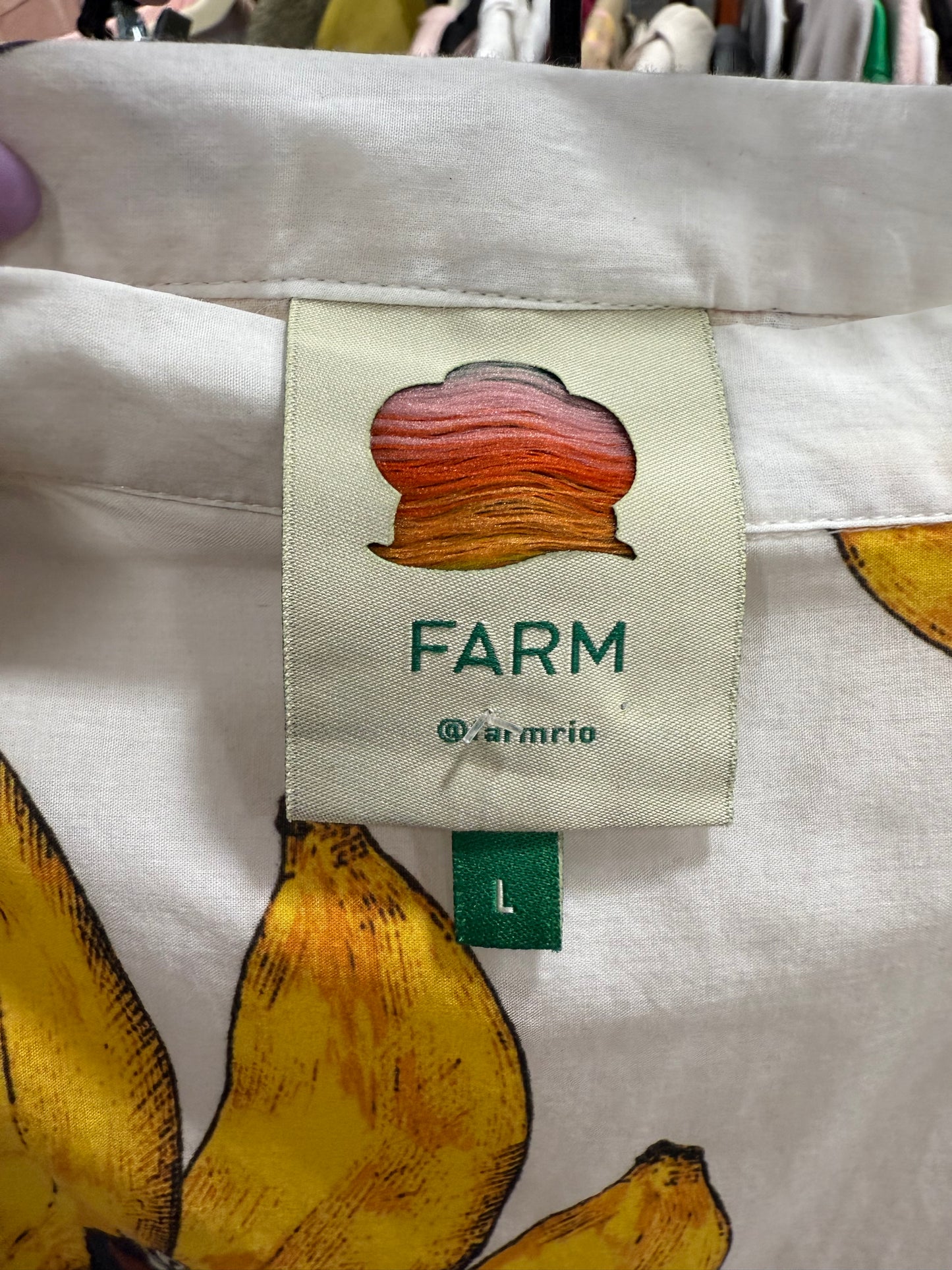FARM Rio Mermaid Bananas Maxi Skirt – Printed Cotton, Size L