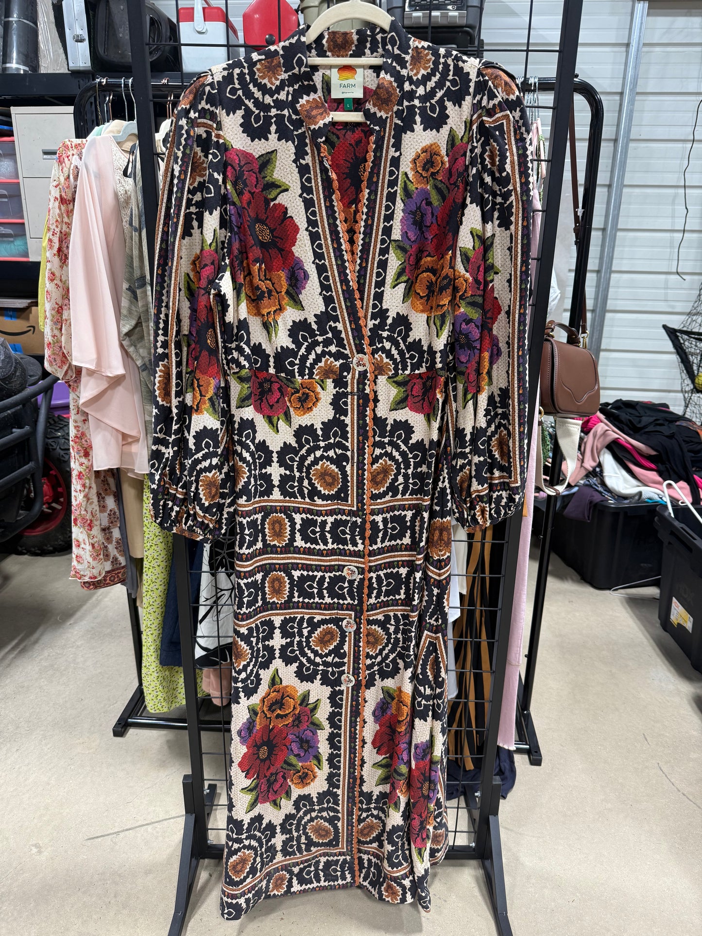 FARM Rio Flower Tapestry Maxi Dress – Size L