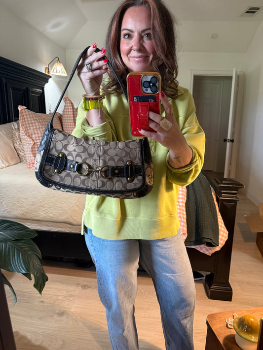 Authentic Y2K Coach Ergo Signature Belted Shoulder Bag – Classic Monogram