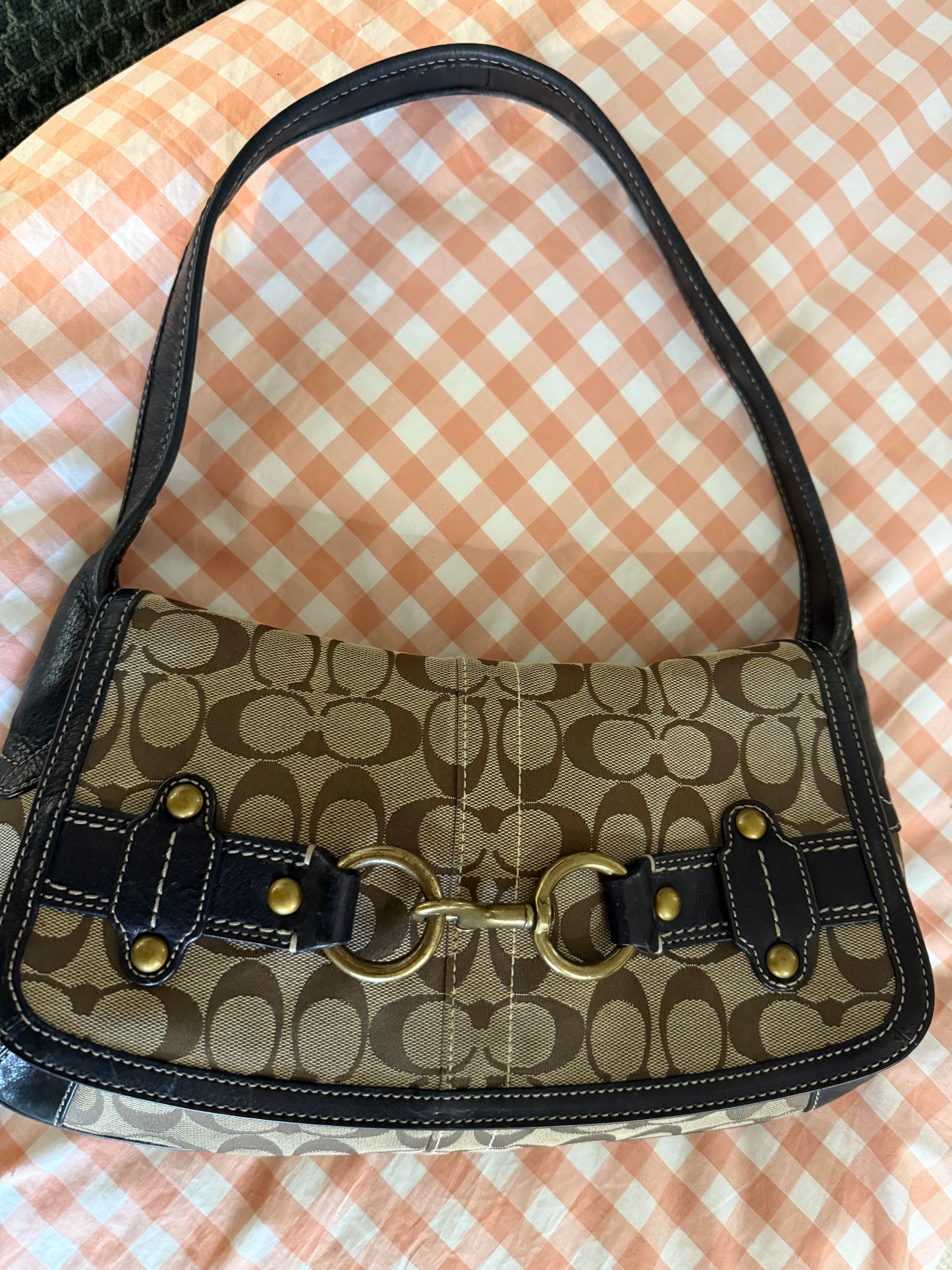 Authentic Y2K Coach Ergo Signature Belted Shoulder Bag – Classic Monogram