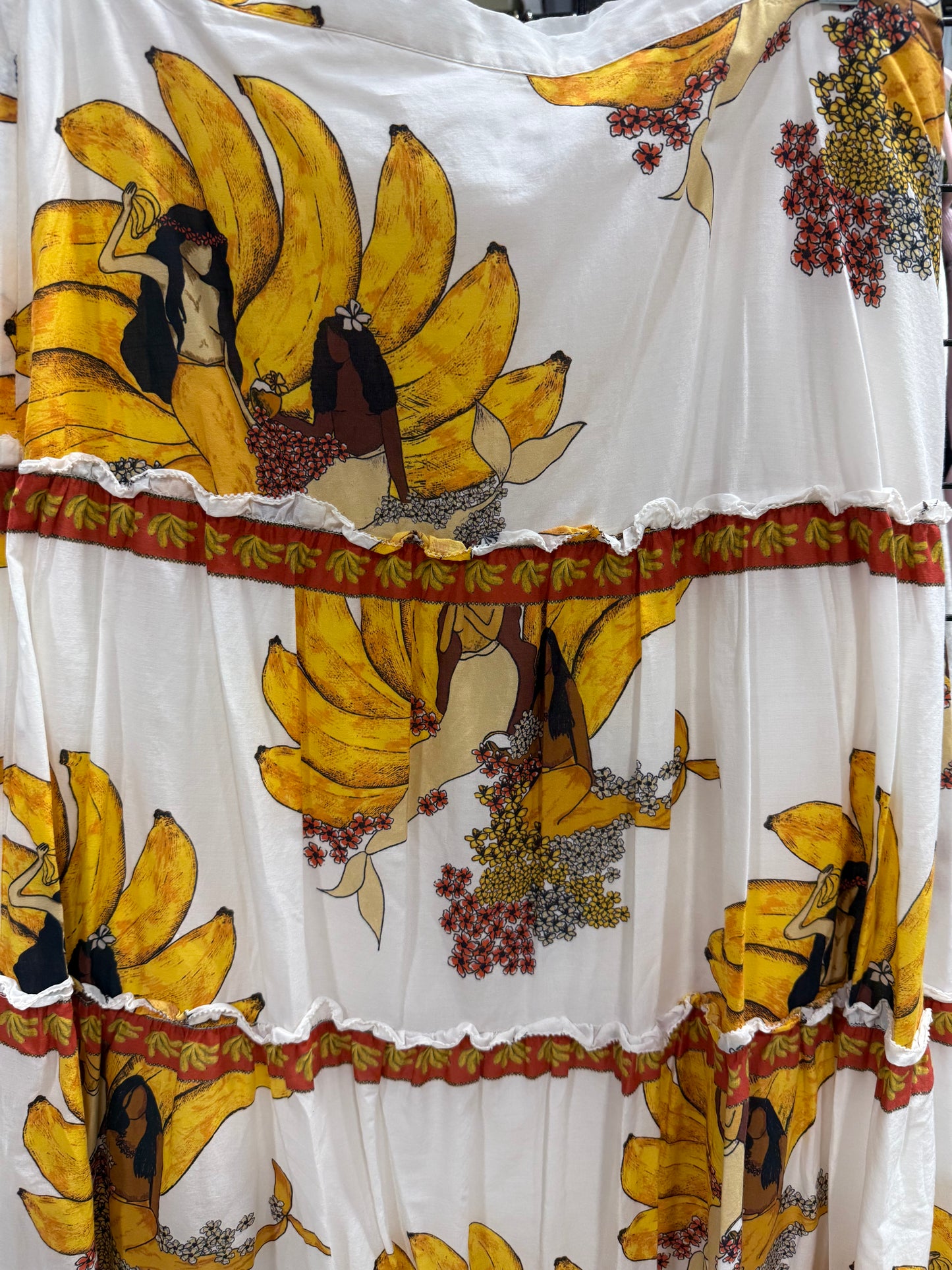 FARM Rio Mermaid Bananas Maxi Skirt – Printed Cotton, Size L