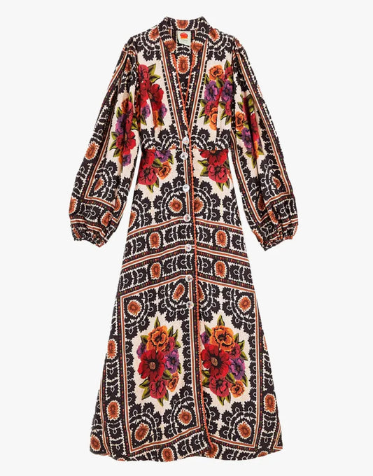 FARM Rio Flower Tapestry Maxi Dress – Size L