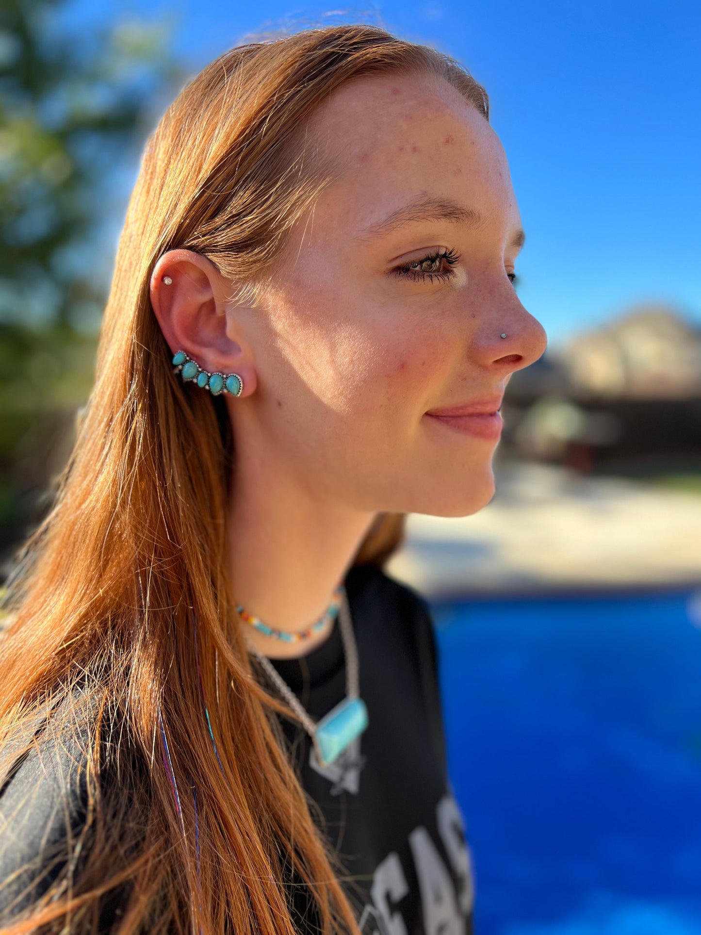 TAKE ME DANCIN’ TURQUOISE EAR CLIMBER SET