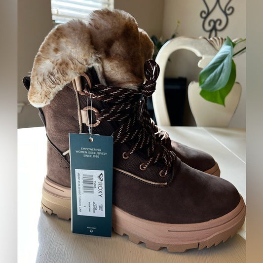 Roxy Yuma Leather Waterproof Boots Size 8