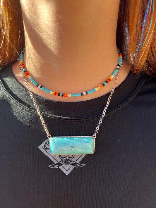 TURQUOISE BAR NECKLACE